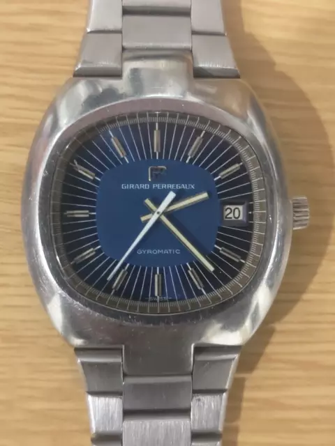 Vintage Girard Perregaux gyromatic blue dial