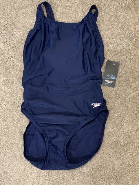NWT Women’s Speedo Solid Pro LT Swimsuit One Piece Blue Sz 12/38 NWT