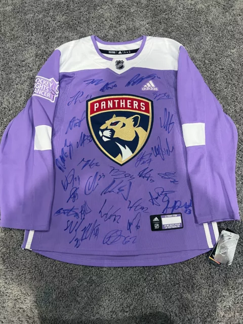 Florida Panthers 2022 Team Unterzeichnet Krebs Trikot Barkov Bobrovsky Montour +