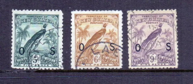 NEW GUINEA 1931 5d, 6d, 9d OFFICIALS FINE USED CAT £57