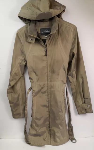 Eddie Bauer Women's Weatheredge Plus Jacket Size Small Hooded Trench Rain Coat