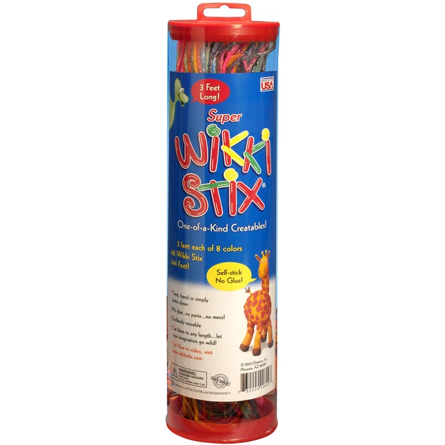Super Wikki Stix 3' 48/Pkg-Assorted Colors -WIK809