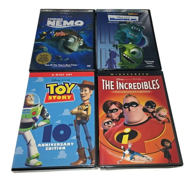 DISNEY PIXAR DVD Bundle: Finding Nemo, Monsters Inc, Toy Story, The