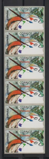 ATMs. ESPAÑA 1997.18. PINTURA.  Blancas.  Tira de 6. Mnh