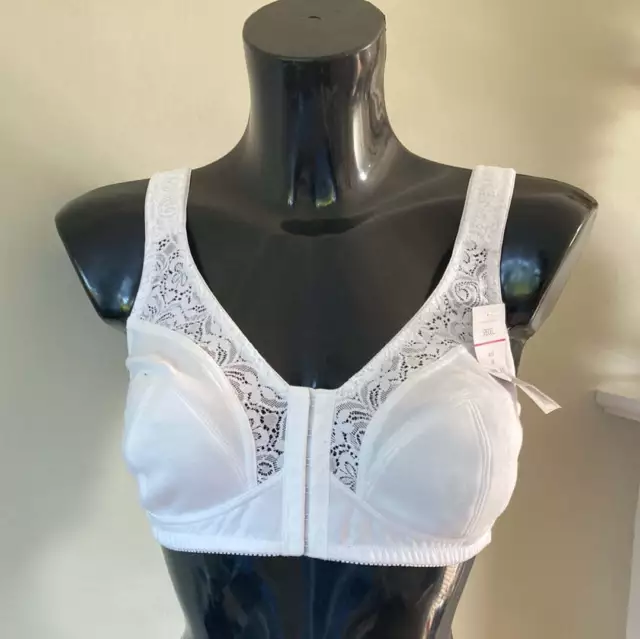 FRONT FASTENING NON wired bra by SPEIDEL White Supportive Bra £21.00 -  PicClick UK
