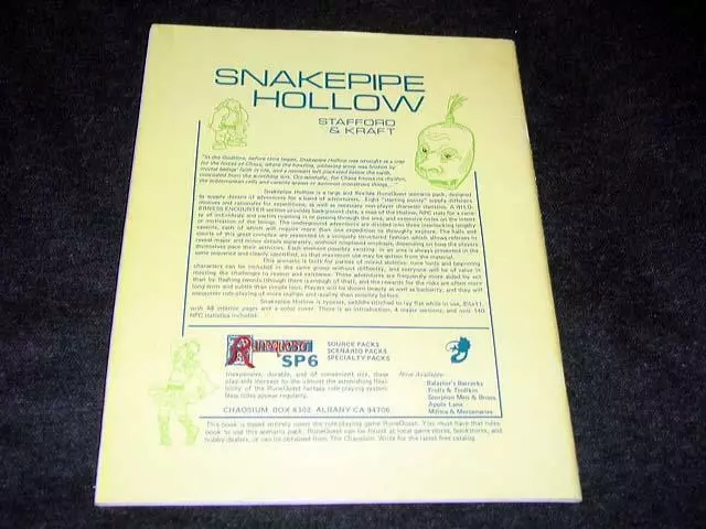 The Chaosium 1979 : Runequest : Snakepipe Hollow (1st edtion by Greg Stafford) 2