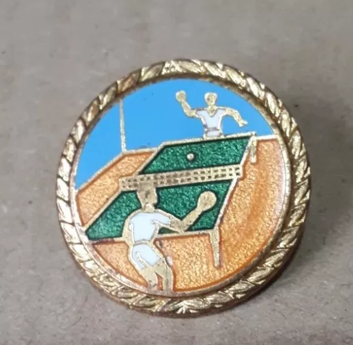 TABLE TENNIS Vintage Enamel Pin Badge, Memorabilia, Good Quality, Collectable