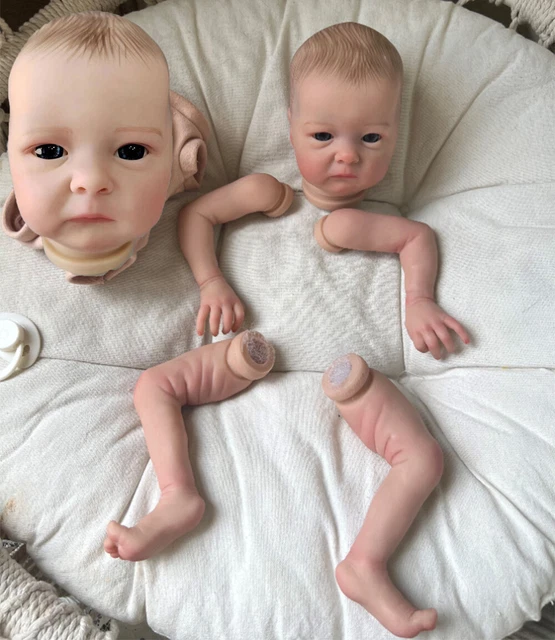 16in Reborn Baby Doll Kits Painted Unfinished Newborn Dolls With Cloth Body Eyes