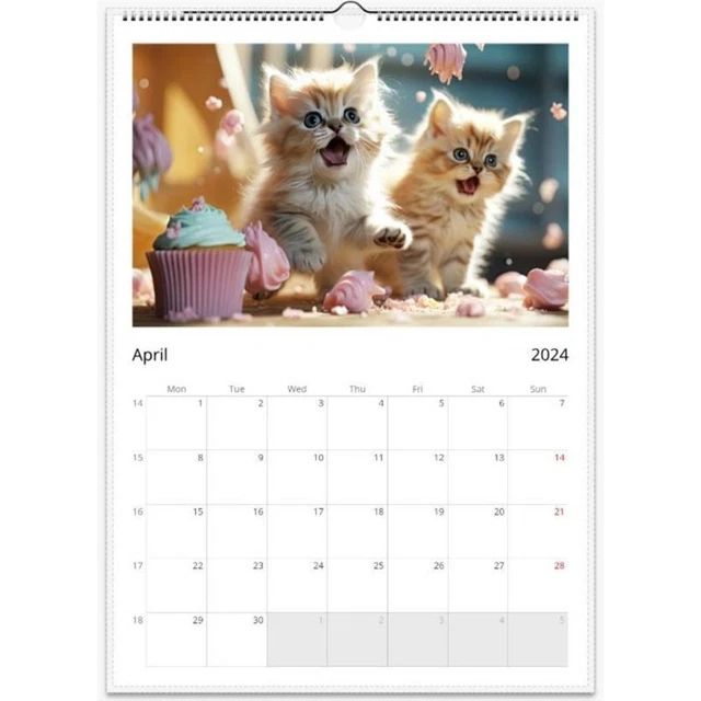 PAPER 2024 CAKE Cat Calendar Time Planning 2024 Calendar Desk