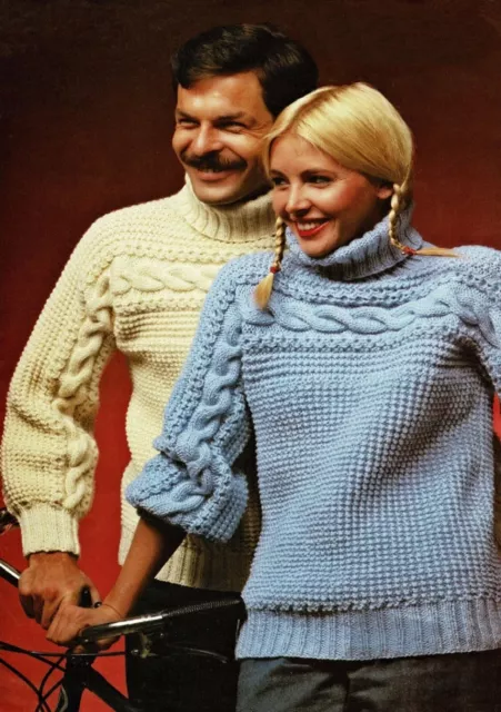 Knitting Pattern Family Mens or Ladies Sweater  in Aran or DK Size 30 to 44 ins