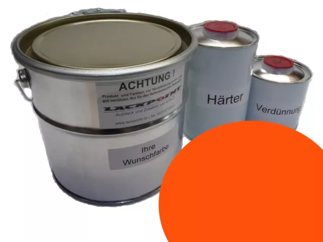 Lot de 5 litres peinture automobile 2K orange mat connu pas de vernis clair point de peinture tendance !