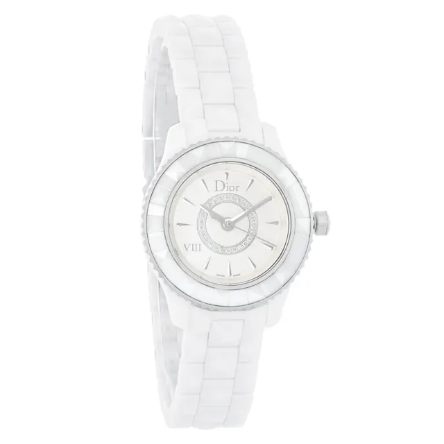 Christian Dior Dior VIII White Ceramic Diamond Swiss Quartz Watch CD1221E2C001