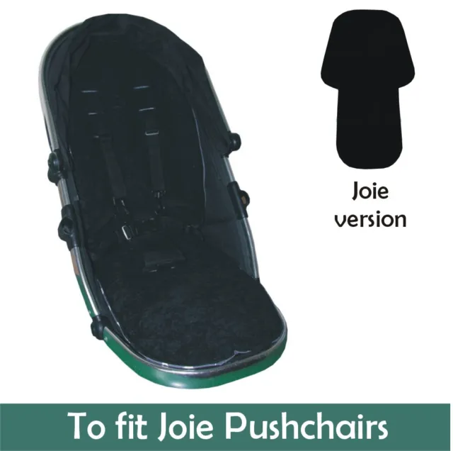 Jillyraff Padded  Seat Liner to fit Joie pushchairs in Black Suedette fabric
