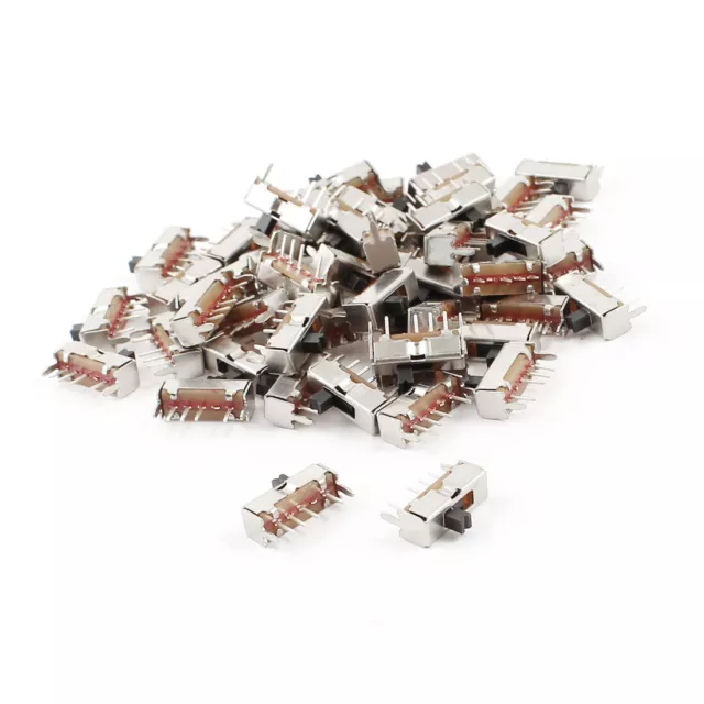 55pcs 3 Position ON/OFF/ON 4-Pin SP3T Mini Panel PCB Mounted Slide Switch