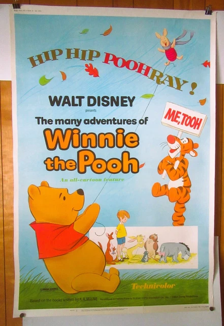 Many Adventures Of Winnie The Pooh Original 1977 40X60 Movie Poster Ex