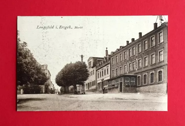 AK LENGENFELD im Erzgebirge um 1920 Markt mit Hotel zur Post   ( 44962