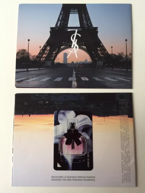 Jolie Carte Parfumée/dépliant Mon Paris De Yves Saint Laurent Avec Patch