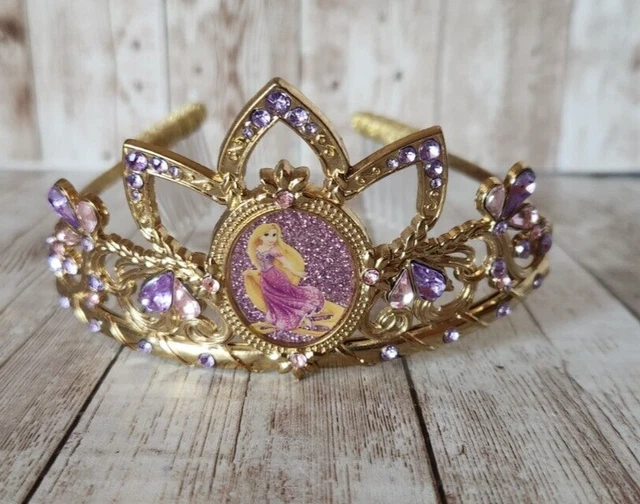 DISNEY STORE TANGLED Rapunzel Deluxe Dress Up Tiara Crown Metal READ 5