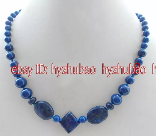 18" 20" 25" Natural Blue Egyptian Lapis Lazuli Gemstone Round Beads Necklace AAA