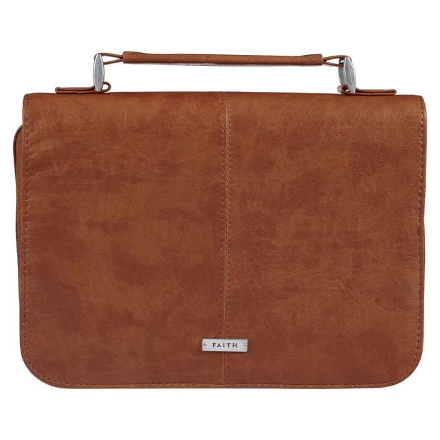 Bible Cover-Classic Luxleather-Faith-Brown-MED