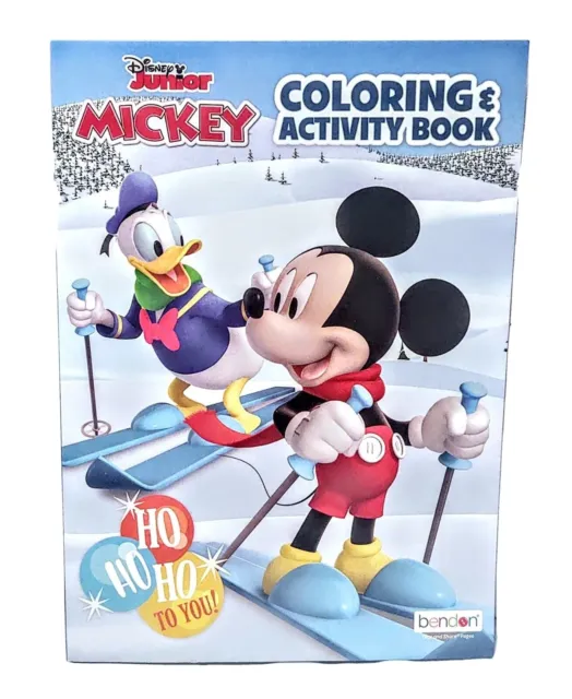 Disney Mickey Mouse Donald Duck Snow Skiing Holiday Christmas coloring book