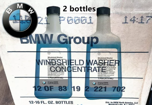 Genuine BMW Windshield Washer Fluid Concentrate 16oz. Set of 2 OE  83192221702