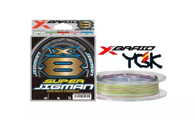 Brand New - YGK XBraid Super Jigman x8 300m Premium Multi Colour Braid Fishing L