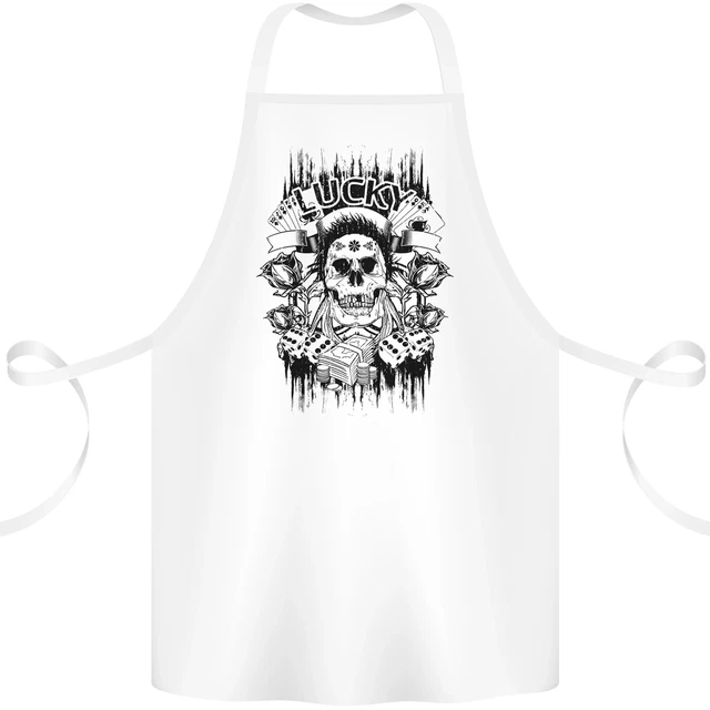Lucky Dice Skull Motorbike Biker Motorcycle Cotton Apron 100% Organic