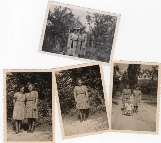 119/220 Foto Frauen Historische Kleidung Blumig Tarnfleck Hut  Jahr 1943