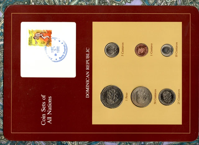 Coin Sets of All Nations Dominican 1983-1987 UNC 1 Peso 1983 5K Mint No tower