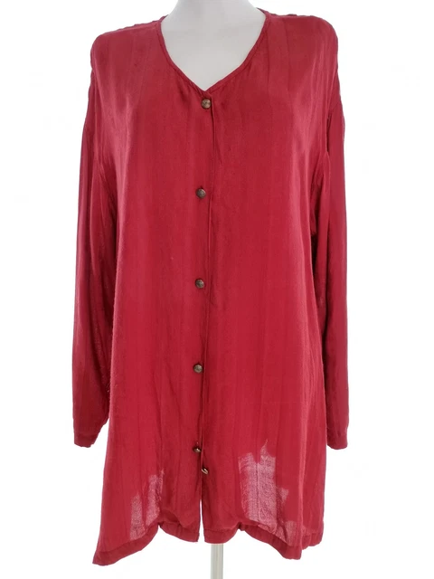 Chemisier PIU FORTE Orange En Viscose/polyester - Taille 46 - Manches Mi-longues - Occasion Très Bon état