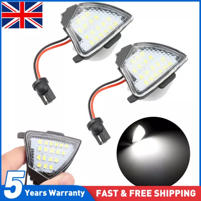 2PCS LED Under Side Mirror Lights Puddle Lamp fit for VW Scirocco Passat EOS CC