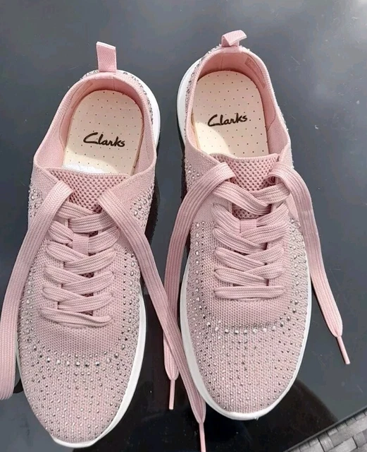 CLARKS LADIES NOVA Spark Dusky Pink Canvas Sneakers UK Size 6 Worn Once RRP 68 24.99 PicClick UK