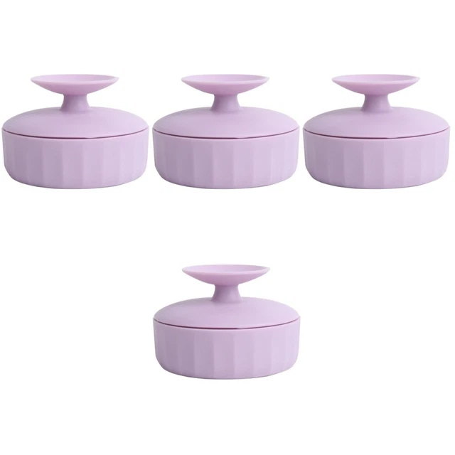 4pcs Boîte à nettoyage à double usage Boîte de maquillage pour brosses Nettoyer