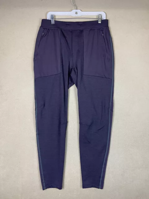 LULULEMON SWEATPANTS MENS Large Purple Textured Tech Pants Workout Gym ...