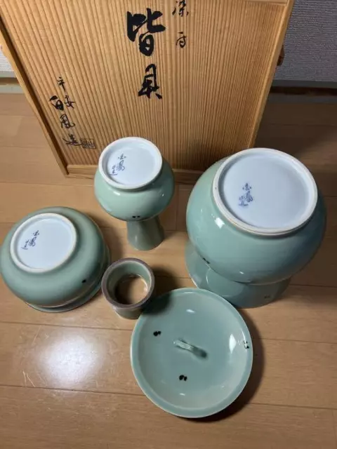 Japanese Tea Ceremony Set Kaigu (Mizusashi Shakutate Kensui Futaoki) Sado B-19 3