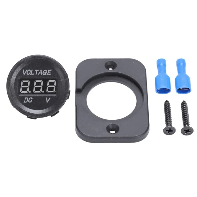 12V-24V  Car Motorcycle LED Digital Display Voltmeter Voltage Meter Black C1R3R3