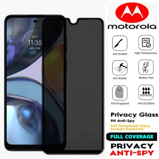 For Motorola Moto Edge  20 G22 G62 5G Tempered Glass Privacy Screen Protector