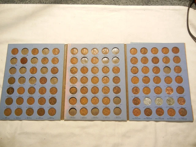 lincoln wheat cent penny collection 1909 - 1945