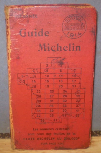 GUIDE MICHELIN 1914 EDITION ORIGINALE COMPLET Publicit Pravia Sur 