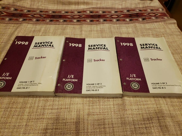 Oem 1998 Chevrolet Geo Tracker Shop Repair Service Manual 3 Volume Set Free Ship