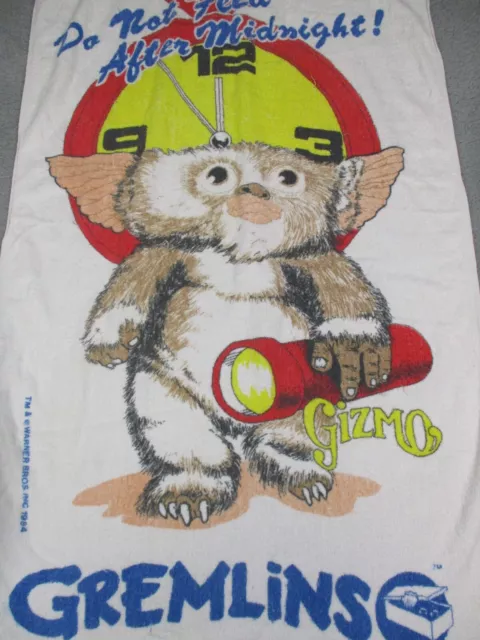 Vintage Gremlins Gizmo Beach Towel Warner Brothers 1984 Movie Memorabilia 80's 2