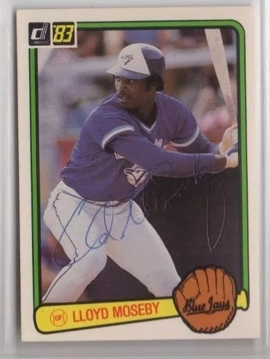 Lloyd Moseby 1983 Donruss signed auto autographed card Blue Jays