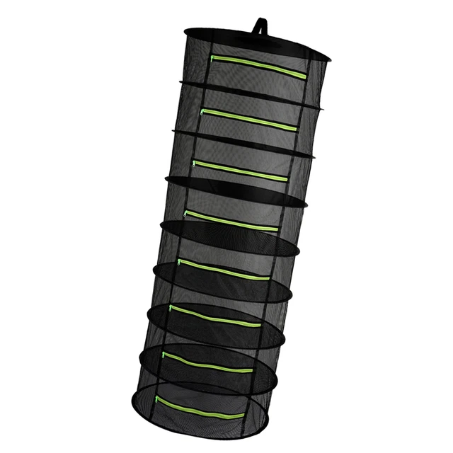 Basket 8 Layers with Zipper Folding Dry Rack Herb Drying Net Dryer I8W2