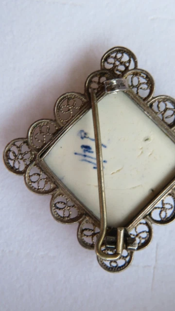 broche ancienne argent Delft 3