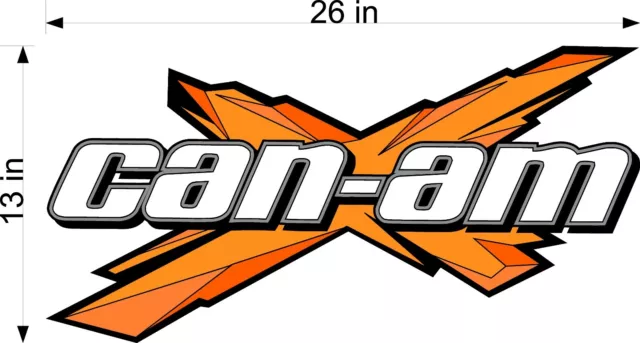 CAN-AM X Logo / ORANGE / 26" Vinyl Vehicle Decal ATV Sticker Decal