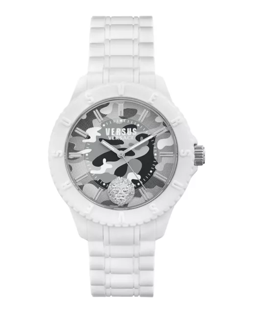 Versus Versace Mens Tokyo Silicone Lion White 42mm Strap Fashion Watch