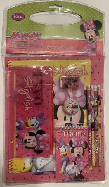 Disney Junior Minnie Mouse 11-Piece Stationery Set "All You Need for School!"