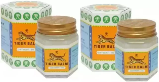 2 x Tiger Balm (White) Super Strength Pain Relief Ointment 21ml Each FREE SHIP