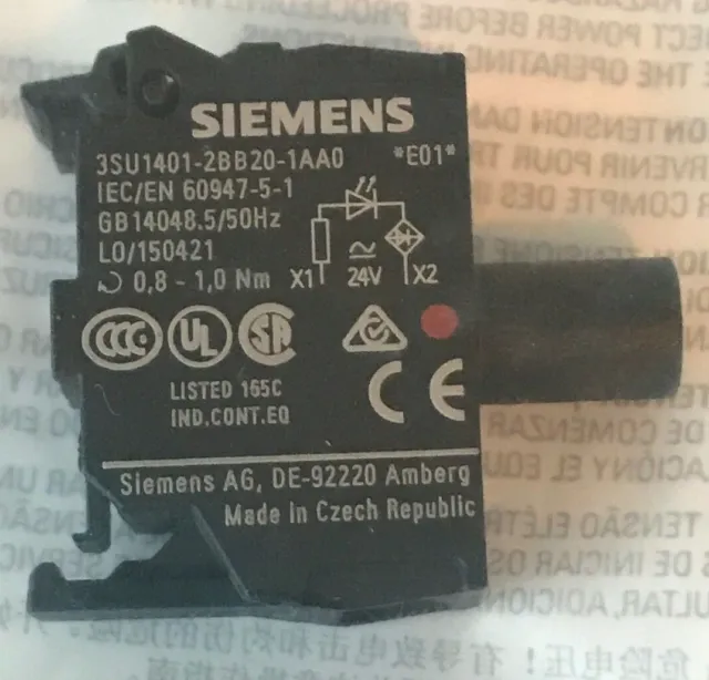 Siemens Red LED Module 3SU1401-2BB20-1AA0 24 Volt AC / DC Screw Sirius Act